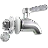 Stainless Steel Replacement Spigot for Beverage Dispenser with Screen Filter - Ice Tea, Kombucha, Lemonade - Also works with Ceramic Porcelain Crock and -type Water Filtration Systems