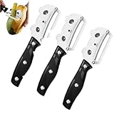 2-in-1 Effizient Gemüseschäler Obstschäler mit Holzgriff und Flaschenöffner Stainless Blade Gemüse Schäler Spargelschäler Kompakt & Griffig Schäler für Gemüse Kartoffel und Karott Gemüseschäler (A*3)