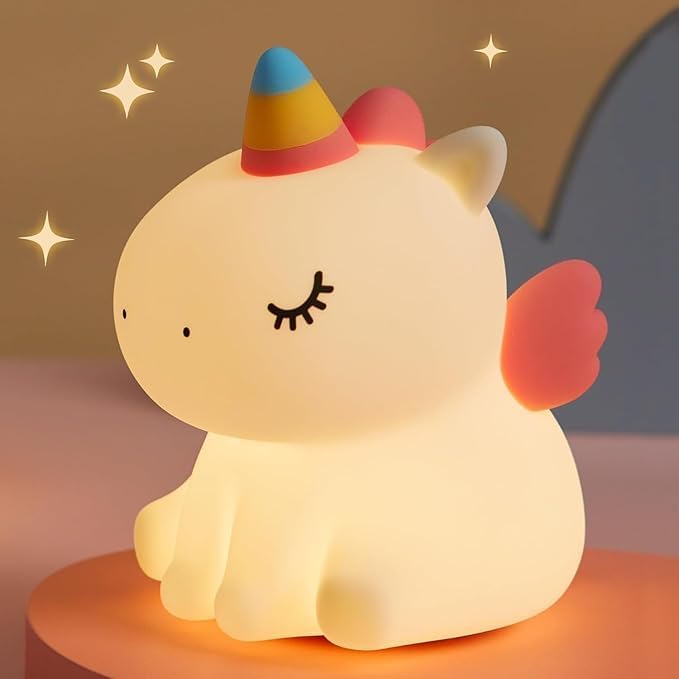 Image of LED Kids Night Lights Touch Sensor, USB Rechargeable, 7-Color Changing Lamp for Kids' Room & Baby Gift | Night Light | (Unicorn LAMP)