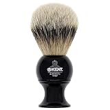 Kent BLK8 Shaving Brush with Soft Silvertip Badger Bristles and Black Resin Handle to use with Shave Cream or Soap for a Perfect Lather. Luxury Shaving Since 1777, Made in England
