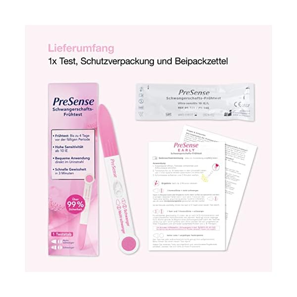 PreSense® - Schwangerschafts-Schnelltest - Labor Getestet – Schnell, Sicher, Zuverlässig und Einfach – Urintest - SS… – Bild 5
