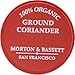 Morton & Bassett 100% Organic Ground Coriander | Warm, Citrusy Spice for Global Cooking | Gluten Free, Salt Free, Non-GMO | 1.6 oz Jar