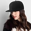 YeeHeen Snapback Hat Flat Bill Visor Hats Adjustable Hip Hop Baseball Cap for Women Men Black #2