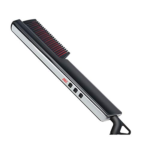 Peine alisador de cabello y barba anti quemaduras con pantalla LCD para hombres y mujeres, cerámica, rotación 360 grados miniatura 1