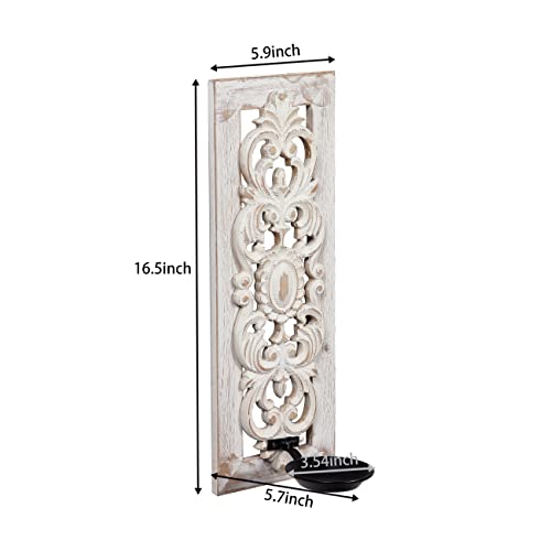 Portavelas de pared de madera estilo aplique envejecido para salones y pasillos 5