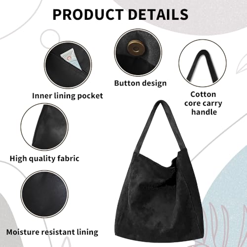 Image of Suede Bags for Women, 2025 New Suede Tote Bag for Women, Retro Slouchy Office Shoulder Top-handle Tote Handbags