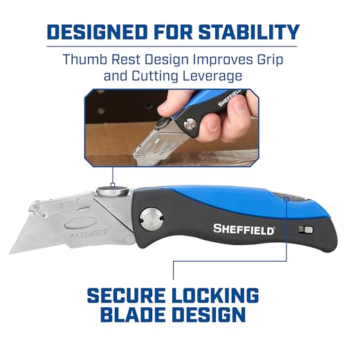 Image of Sheffield 12119 Utility Knife & 5 Utility Knife Blade Storage Compartment