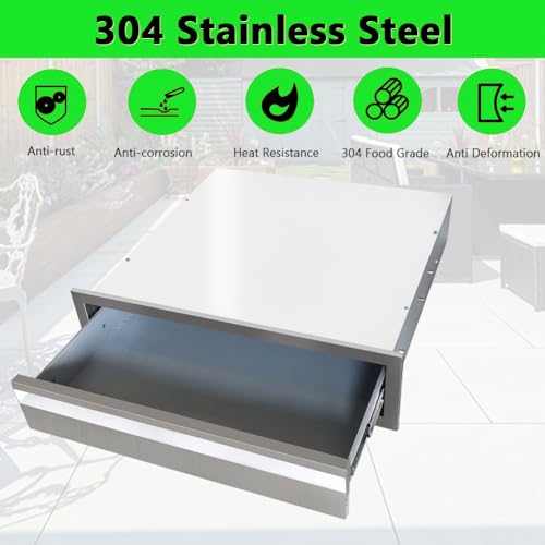 Gaomon 8OVGJ1C-24FECDA Outdoor Kitchen Drawer, Single Layer Stainless Steel 24 Inch W X 6.5 Inch H X 23 Inch D Outdoor Kitchen Access Drawer thumb #2