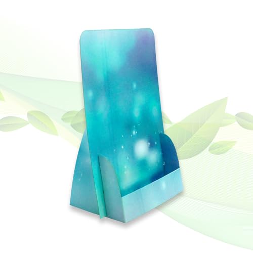 thefoldstands Lot de 5 présentoirs pliables « Blue Design » pour prospectus au format A5, 14,8 x 21 cm, vertical, en carton écologique, utilisation à...