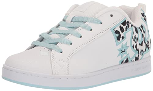 DC Women's Court Graffik Casual Low Top Skate Shoe, Cheetah Print, 6.5 UK