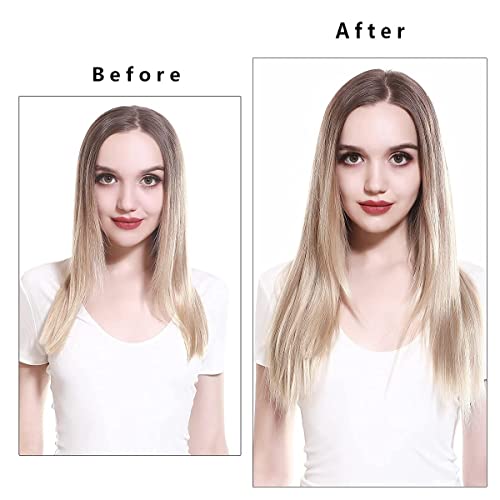Image of colored with golden highlights curly extension