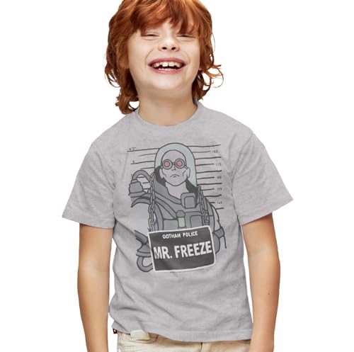 Batman The Mr. Freeze Mugshot Kids T Shirt for Youth Toddler Boys and Girls