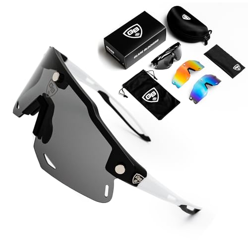 GB MAGS Magnetic Set Polarized All Sports Sunglasses Cycling Sun Glasses for Men Women | 3 Interchangeable Lenses