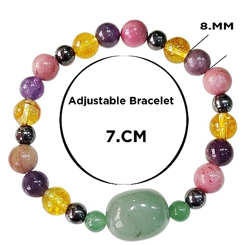 Image of Shubhanjali Crystal Elastic 8mm Stretch Customized Bracelet for Men and Women-(Standard,Multicolor)