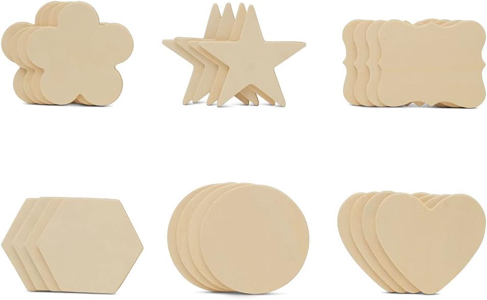 Natural Wood Sorting Tray with Wood Shape Cutouts for DIY Crafting and Practical Life Activity, by Woodpeckers