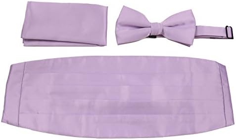 CBUND-ADF-13 - Mens Formal Woven Satin Cummerbund Pre-Tied Bowtie Hanky set.