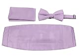 CBUND-ADF-13 - Mens Formal Woven Satin Cummerbund Pre-Tied Bowtie Hanky set.