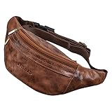 Además del gran compartimiento principal, la riñonera de cuero genuino cuenta con tres compartimientos adicionales con cremallera - suficiente espacio para una billetera, llaves, gafas y mucho más.
