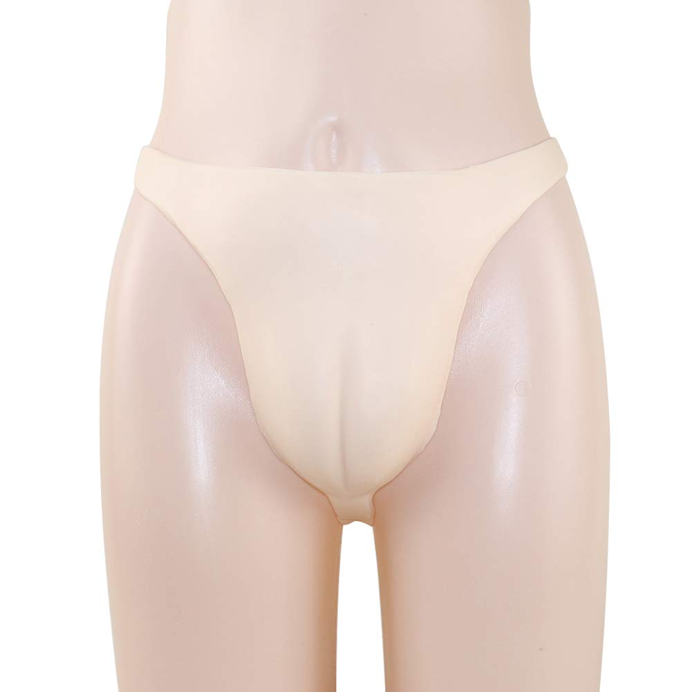 Tanga de silicona para hombre transgénero con catéter para crossdresser y ocultar ropa interior, AD56L ~ color blanco