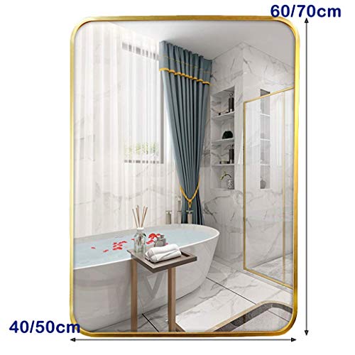 Miroir maquillage rectangle métal doré avec finition haut de gamme - 8
