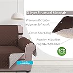 U-NICE HOME Loveseat Sofa Cover Reversible Couch Cover for Dogs with Elastic Straps Water Resistant Furniture Protector for Pets Couch Cover for 2 Cushion Couch (Loveseat, Coffee/Beige) - Image 4