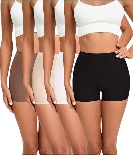 louryn koulyn Boyshort Panties Women's Soft Underwear Briefs Invisible Hipster 4 Pack Seamless Boxer Brief Panties-picture-11