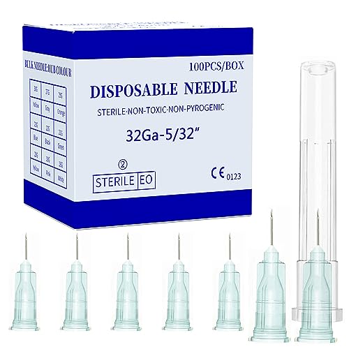 Disposable Luer Lock Needle 32Ga 4mm 100Pack(32Ga-4mm)