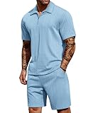 COOFANDY Men's Polo Shirt and Shorts Set Summer Outfits Fashion Casual Short Sleeve Polo Suit for Men 2 Piece Shorts Tracksuit