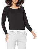 Designer: CALVIN KLEIN Calvin Klein Damen TOP Sweatshirt Long Sleeve Langarmshirt, Schwarz (Black 001), One Size (Herstellergröße: XS)