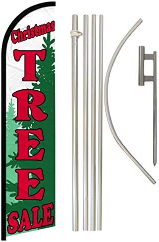 Christmas Tree Sale Windless Banner Flag & Pole Kit