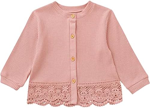 Baby Toddler Girls Cardigan Sweater Dress Cover Up Long Sleeve Knit Bolero Shrug Jacket Spring Embroidery Outwear Tops Pink