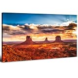 Monument Valley Mountain Wall Art Sunset Desert Wall Decor Nature National Park Posters Arizona Landscape Pictures Modern Scenery Canvas Prints Artwork for Living Room Bedroom Home Decorations 20x40'