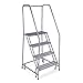 Rolling Ladder, Assembled, Handrail, Platform 40 In H