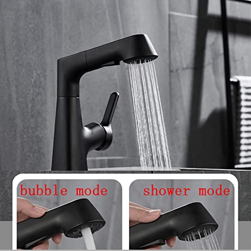 Robinet de lavabo poignée unique avec pulvérisateur extractible