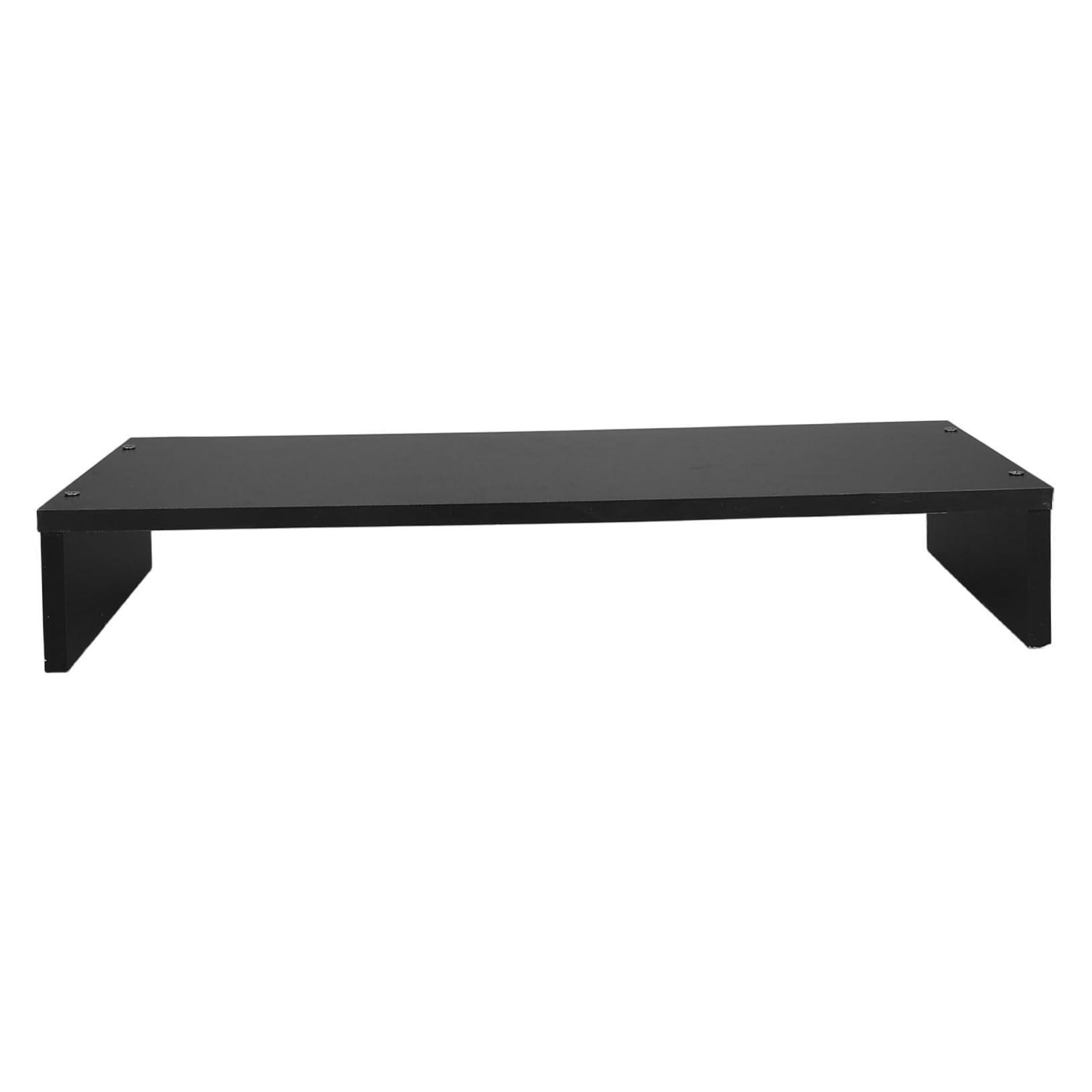 Supporto per Monitor da Scrivania in Legno Nero per Notebook | Rialzo Ergonomico Multifunzione, Stile Minimal e Linee Pulite, per Ufficio e Piano di Lavoro