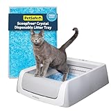 PetSafe ScoopFree Crystal Pro Legacy Self-Cleaning Automatic Litter Box - Uncovered Motion-Sensing Cat Box with Integrated Health Counter - Includes 1 Disposable Crystal Litter Tray