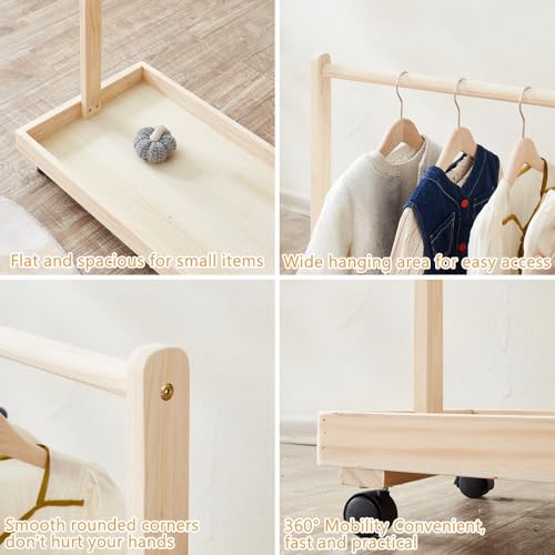 Porte-vêtements pour bébé pour tout-petit, support à vêtements à suspendre avec roues pour animaux de compagnie – vue 3