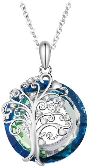 925 Sterling Silver Angel Ring Devil's Eye Pendant Necklace Tree of Life Neck Chain for Women Platinum Plated Jewelry SSS-0220