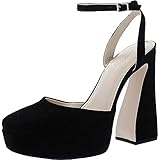 Jessica Simpson Women's Deirae Platform Ankle Strap Pump, Black, 9