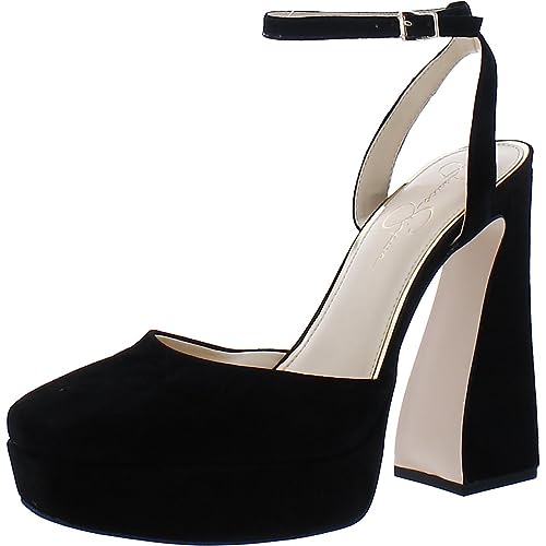 Jessica Simpson Womens Deirae Block Heel Chunky Heel Ankle Strap