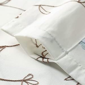 Vogol floral embroidered curtain valance elegant decorative flower pattern window valance curtain for cafe kitchen small window rod pocket 52 x 14 1 panel blue  urban country home decor