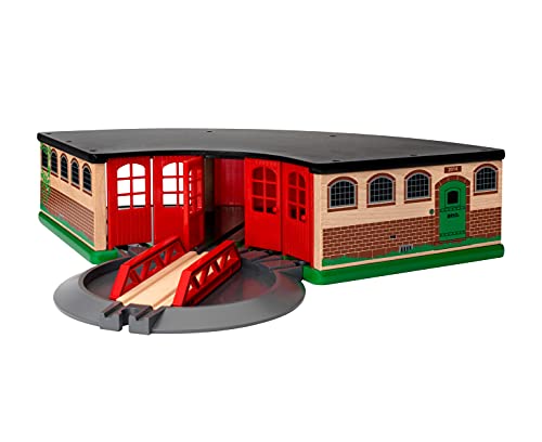 brio world - 33736 grand roundhouse - ultimate train set accessory  accommodates 5 trains  rotating switch turntable  compatible with all railway toys  perfect for kids ages 3