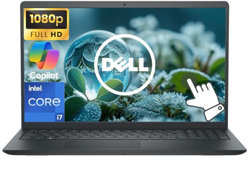 Image of Dell 15.6 inch FHD Touchscreen Business Laptop Computer, Intel 10-Core i7-1355U Processor, Windows 11 Laptop 16GB RAM 256GB SSD, AI Copilot Ready, Numeric Keypad, Carbon Black