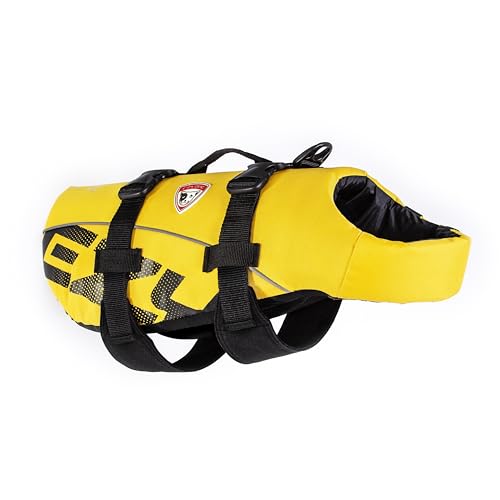 EzyDog DFD Dog Life Jacket, Dog Life Vest for Swimming - Medium, Yellow by EzyDog - Used condition - US$25.75