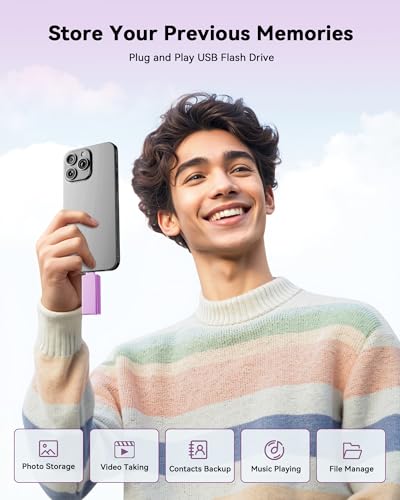 Image of MFi Certified 256GB Flash Drive for iPhone, 3 in 1 Type-C USB Memory Stick Thumb Drive for Photos Videos, High Speed External Memory Storage Photo Stick for iPhone iPad Android PC (Purple)