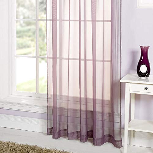 Emma Barclay Voilage tête froncée Lucy - aubergine - 152 x 229 cm