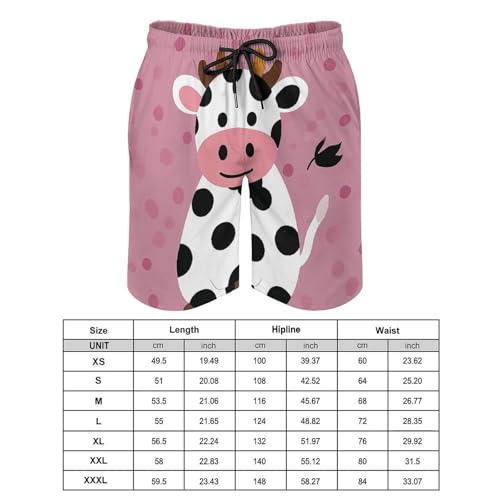 Mens Shorts Cute Cow Polka Dot Men Swim Trunks Quick-Dry Beach Shorts with Drawstring Pocket Bathing Suit2