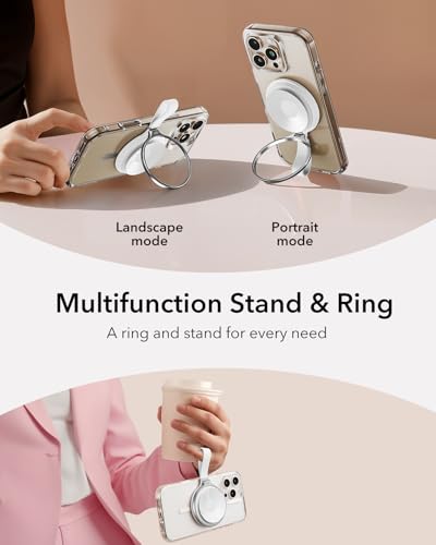 ESR for MagSafe Suction Mount, Sticky Phone Grip, Magnetic Phone Suction Grip, Silicone Suction Cup Phone Mount, Hands-Free Mirror Phone Holder for iPhone 17 16/Android/S25/Google, TikTok/Video, White - image 4