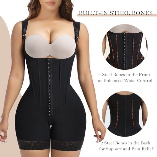YIANNA Fajas Colombianas Moldeadoras Shapewear Tummy Control Body Shaper Postpartum Butt Lift Compression Garment with Bones4