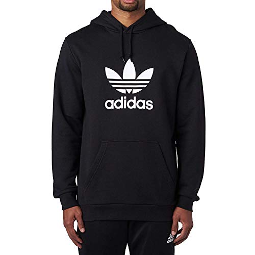 adidas Homme Trefoil Hoodie Sweat shirt de sport capuche, Noir (Black Black), L EU